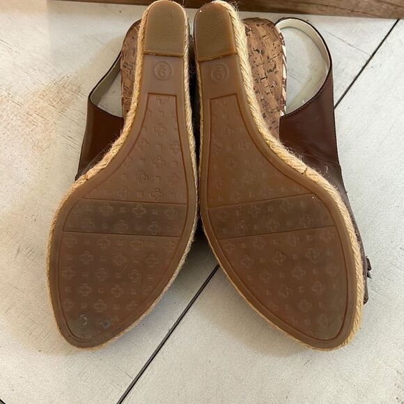 Etienne Aigner Equestrian Cork Wedge Heels - Picture 7 of 9